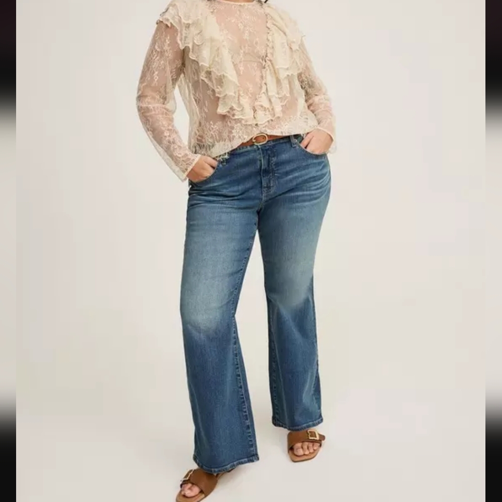 Torrid Blue Flare Wide Leg Jeans